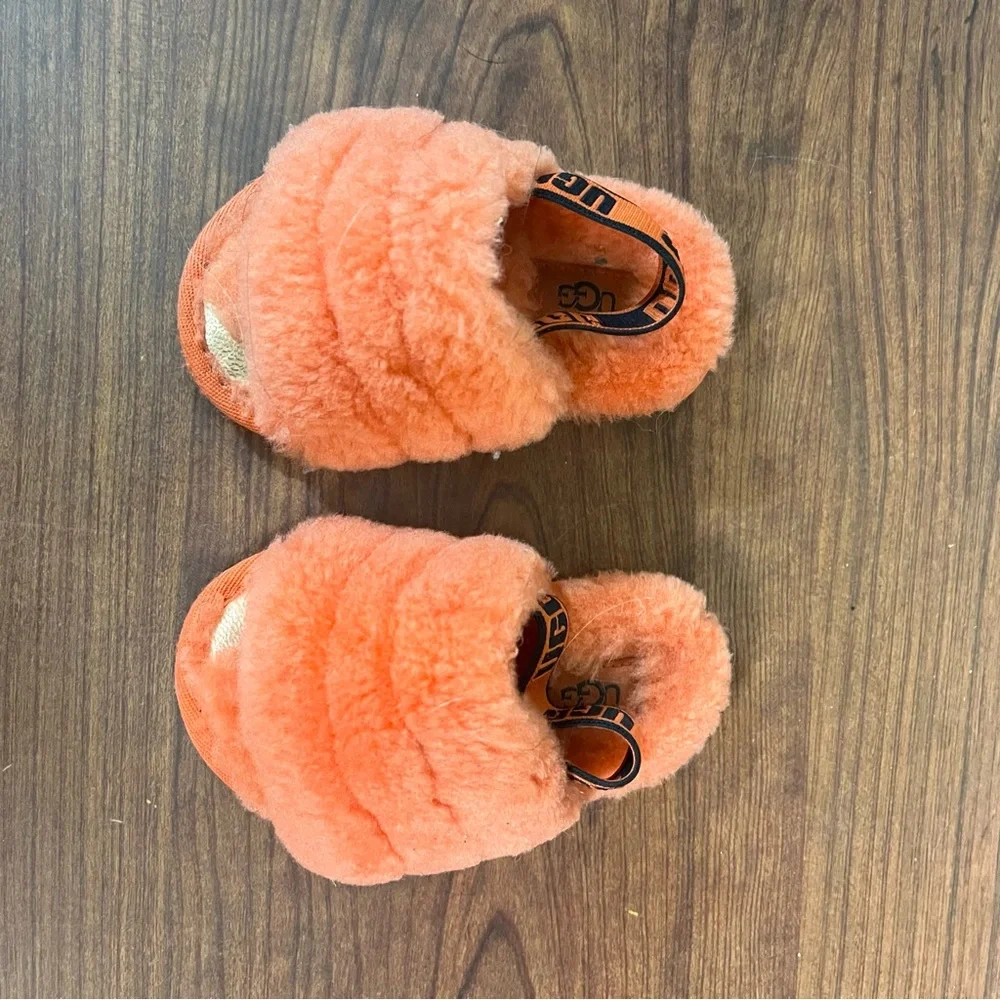 UGG Vibrant Orange Fluffy Slippers